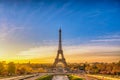 Paris France sunrise at Eiffel Tower Royalty Free Stock Photo