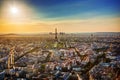 Paris, France at sunset. Eiffel Tower Royalty Free Stock Photo