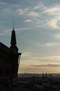 paris france at sunset and romantic sky Royalty Free Stock Photo