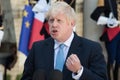 Paris, FRANCE - 22th august 2019 : Boris Johnson at ElysÃÂ©e Palace