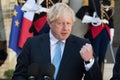 Paris, FRANCE - 22th august 2019 : Boris Johnson at ElysÃÂ©e Palace