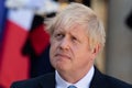 Paris, FRANCE - 22th august 2019 : Boris Johnson at ElysÃÂ©e Palace