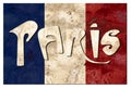 Paris France travel Logo art sign grunge vintage Parisian landmark