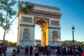 Paris / France -09/19/2009: Triumphal Arch . it is one of the most famous monuments in Paris, France, Royalty Free Stock Photo