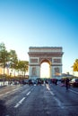 Paris / France -09/19/2009: Triumphal Arch . it is one of the most famous monuments in Paris, France, Royalty Free Stock Photo