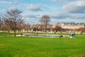 Paris, France - 16.01.2019: Tuileries Garden is public garden between Louvre Museum and Place de la Concorde in Paris Royalty Free Stock Photo