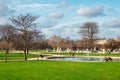 Paris, France - 16.01.2019: Tuileries Garden is public garden between Louvre Museum and Place de la Concorde in Paris Royalty Free Stock Photo