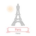 Paris, France Vector Line Icon