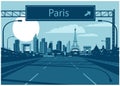 Paris France vector skyline