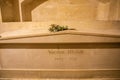 Paris, France - 24.04.2019: Victor Hugo tomb in the crypts of French Mausoleum for Great People of France - the Pantheon