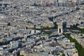 Paris, France view at Arc de Triomphe de l`Ãâ°toile in Paris from Eiffel Tower at sunny day Royalty Free Stock Photo
