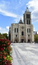 Basilique Saint-Denis or Basilica of Saint Denis, west facade. Paris, France. Royalty Free Stock Photo