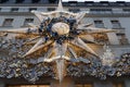 Paris, France - 12 04 2021: View of facade of Christian Dior Paris with christmas decoration