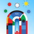 Paris 2024 Games France design Hello Summer Paralympics Sports kids camp soccer