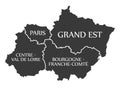 Paris - Grand Est - Centre - Val de Loire - Bourgogne Map France