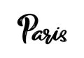 Paris hand-lettering calligraphy. Hand drawn brush calligraphy.