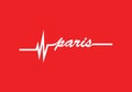 Paris heart rate pulse love symbol city Royalty Free Stock Photo
