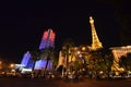 Paris Hotel and Casino, landmark, night, metropolitan area, city