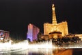 Paris Hotel and Casino, Las Vegas, landmark, night, metropolis, cityscape Royalty Free Stock Photo