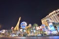 Paris Hotel and Casino, Las Vegas, Planet Hollywood Resort and Casino, metropolitan area, landmark, city, night