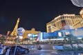 Paris Hotel and Casino, Planet Hollywood Resort and Casino, landmark, night, tourist attraction, city Royalty Free Stock Photo