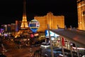 Paris Hotel and Casino, Planet Hollywood Resort and Casino, Las Vegas, metropolitan area, city, cityscape, night Royalty Free Stock Photo