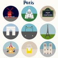 Paris Icons Set - Vector EPS10