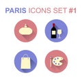 Paris icons set. Vector illustration.