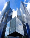 La Defense modern district of Paris, France - twin tower of the Tours de Societe Generale skyscraper