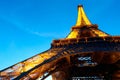 PARIS : Illuminated Eiffel tower at night