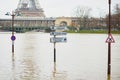 PARIS - JANUARY 25: Paris flood with extremely high water on January 25, 2018 in Paris