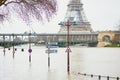 PARIS - JANUARY 25: Paris flood with extremely high water on January 25, 2018 in Paris