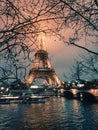 Eiffel Tower Winter Classy Postcard Royalty Free Stock Photo