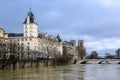 The Seine in Paris in flood