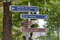 French directional signs to local attractions