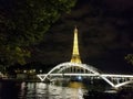 Paris, July 2017: Eiffel tower at night light show. Paris Royalty Free Stock Photo