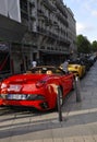 Paris,July 14:Ferrari Car on street near Champs Elysees avenue in Paris