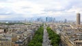PARIS, JULY 2017: Skyline of Paris city towards La Defense district. Royalty Free Stock Photo