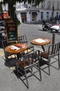 Paris,July 17:Terrace table from Montmartre in Paris Royalty Free Stock Photo