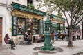 Paris - July 11th 2014: Tourists outside famous Shakespeare and company bookstore.