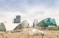 PARIS - JUNE 9, 2014: La Defense modern buildings. La Defense is