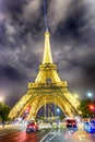 PARIS - JUNE 2014: Night view of Tour Eiffel. This is the most v Royalty Free Stock Photo