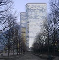 Paris La Defense at night Royalty Free Stock Photo