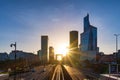 Paris LaDefense at sunset - La Defense Royalty Free Stock Photo