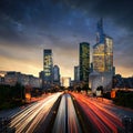 Paris LaDefense at sunset - La Defense Royalty Free Stock Photo