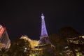 Paris Las Vegas hotel and casino at night in Las Vegas, Nevada, USA Royalty Free Stock Photo