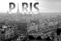 Paris Lettering in Black and White in France
