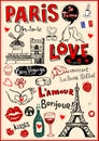 Paris love doodles