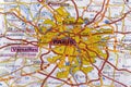 Paris on the map Royalty Free Stock Photo
