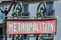 Paris Metro Metropolitain Sign liberty style detail Royalty Free Stock Photo